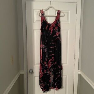 Coral and Navy Tie Dye Romper